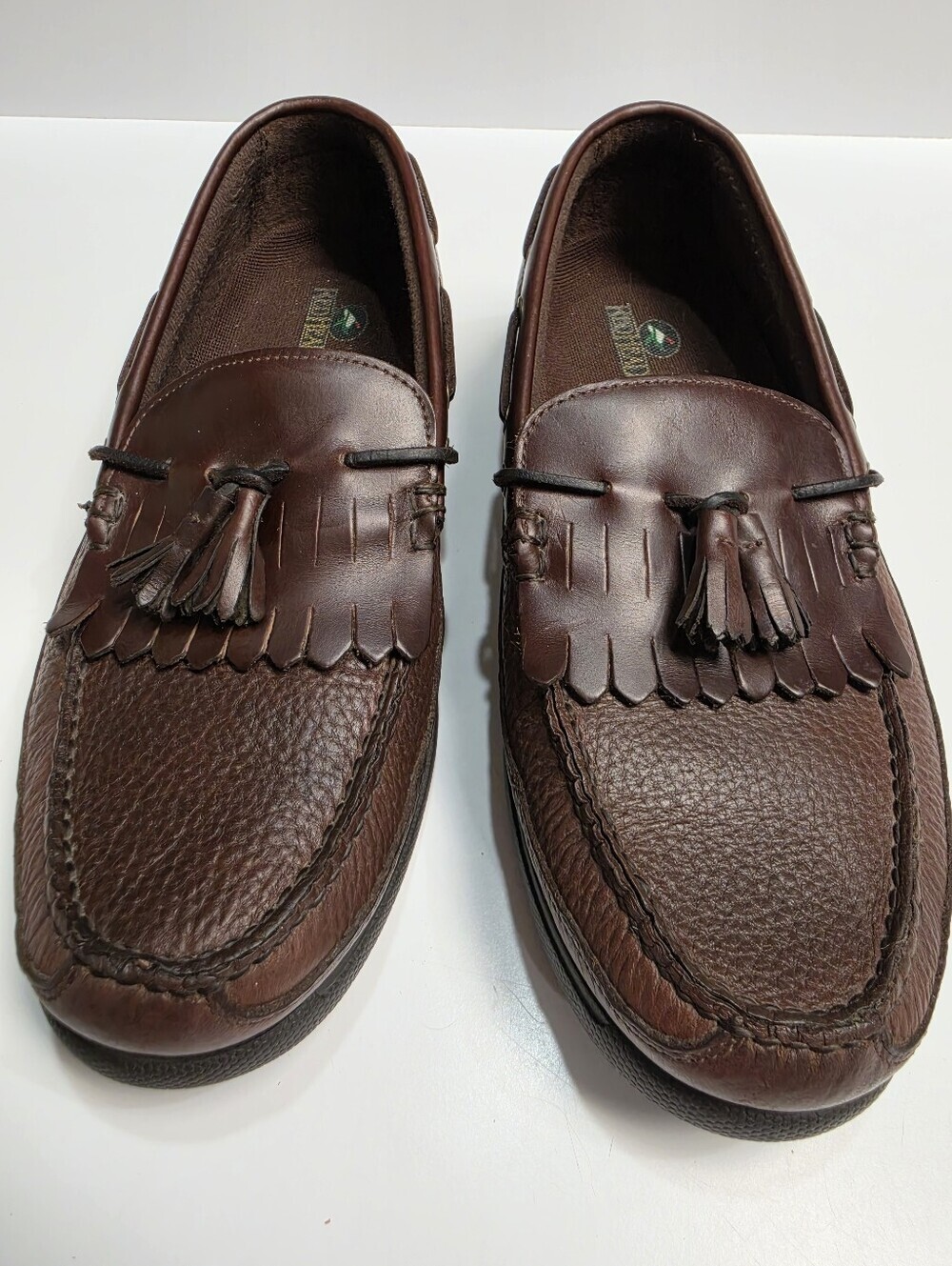RedHead Men's Brown Leather Kiltie Tassel Loafers - Size 11